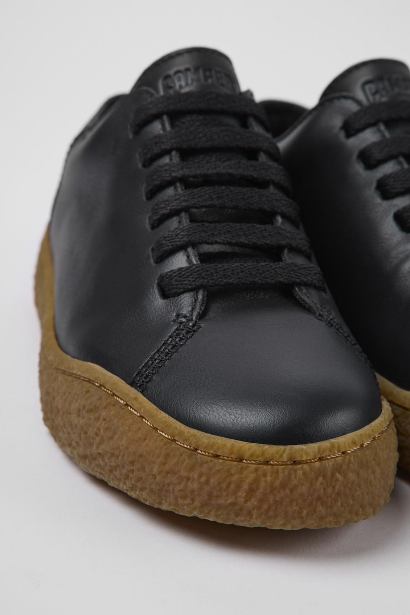 Zapatillas Camper Peu Terreno Cuero Mujer Negras | UPGKH-6293