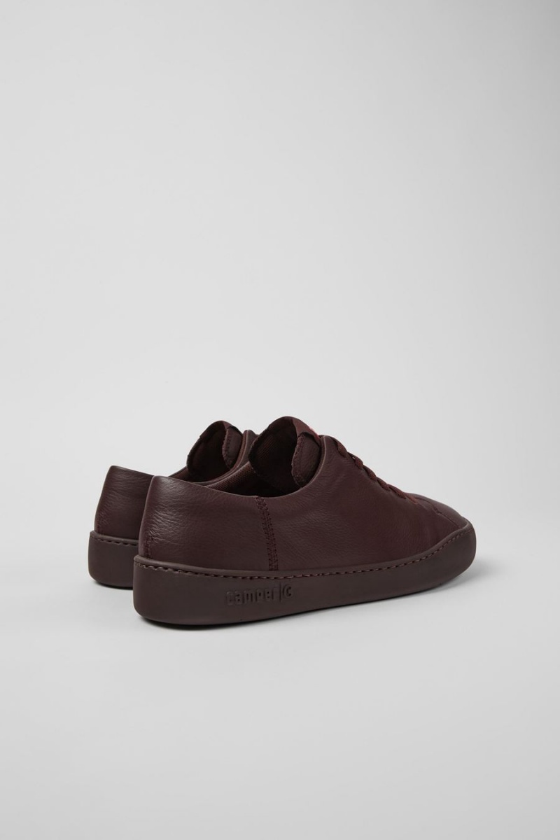 Zapatillas Camper Peu Touring Cuero Hombre Burdeos | KIEHZ-6984