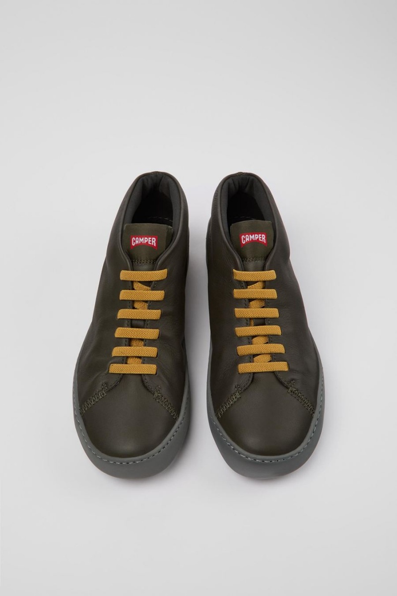 Zapatillas Camper Peu Touring Cuero Hombre Verde | QGNSW-7318