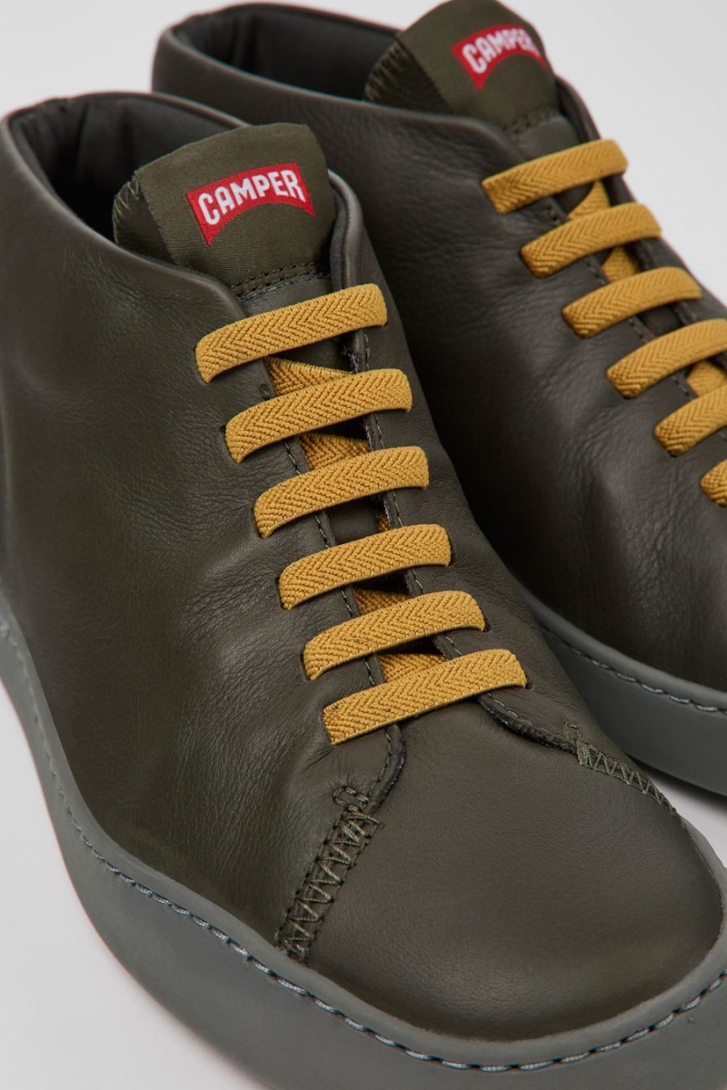 Zapatillas Camper Peu Touring Cuero Hombre Verde | QGNSW-7318
