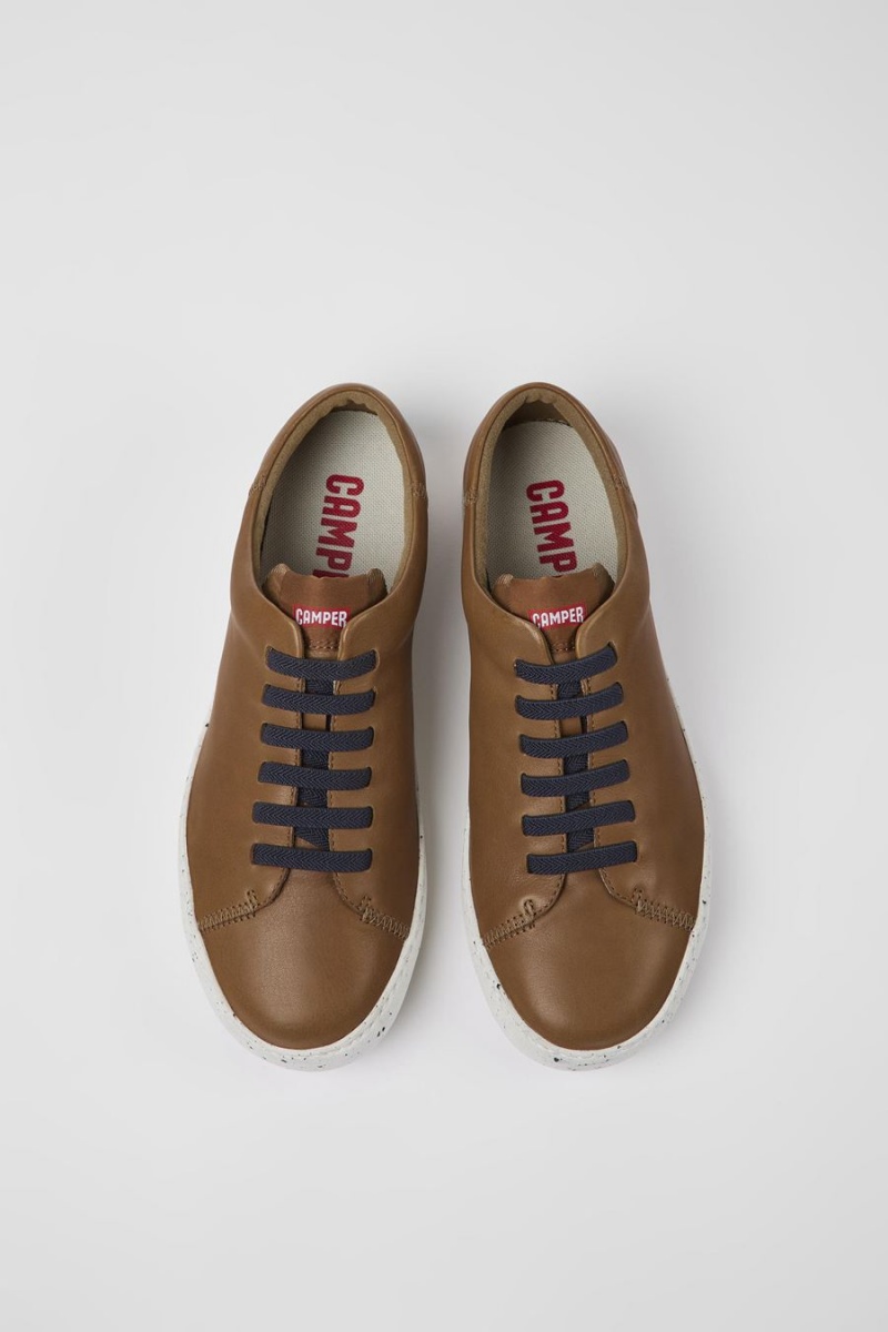 Zapatillas Camper Peu Touring Cuero Hombre Marrones | MPWTK-4619