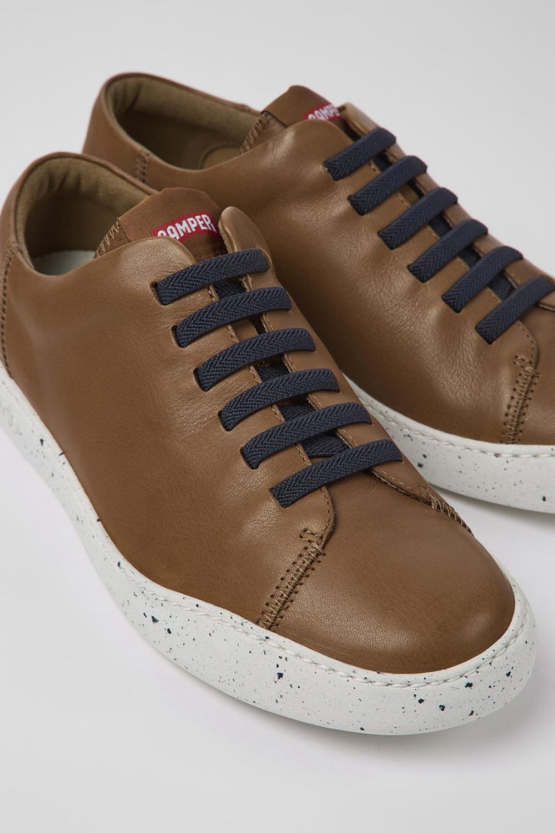 Zapatillas Camper Peu Touring Cuero Hombre Marrones | MPWTK-4619