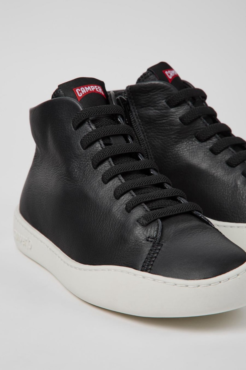 Zapatillas Camper Peu Touring Cuero Mujer Negras | PTWSN-6249