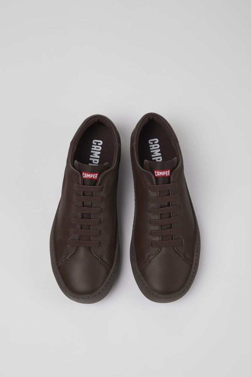 Zapatillas Camper Peu Touring Cuero Mujer Burdeos | PQDSK-3984