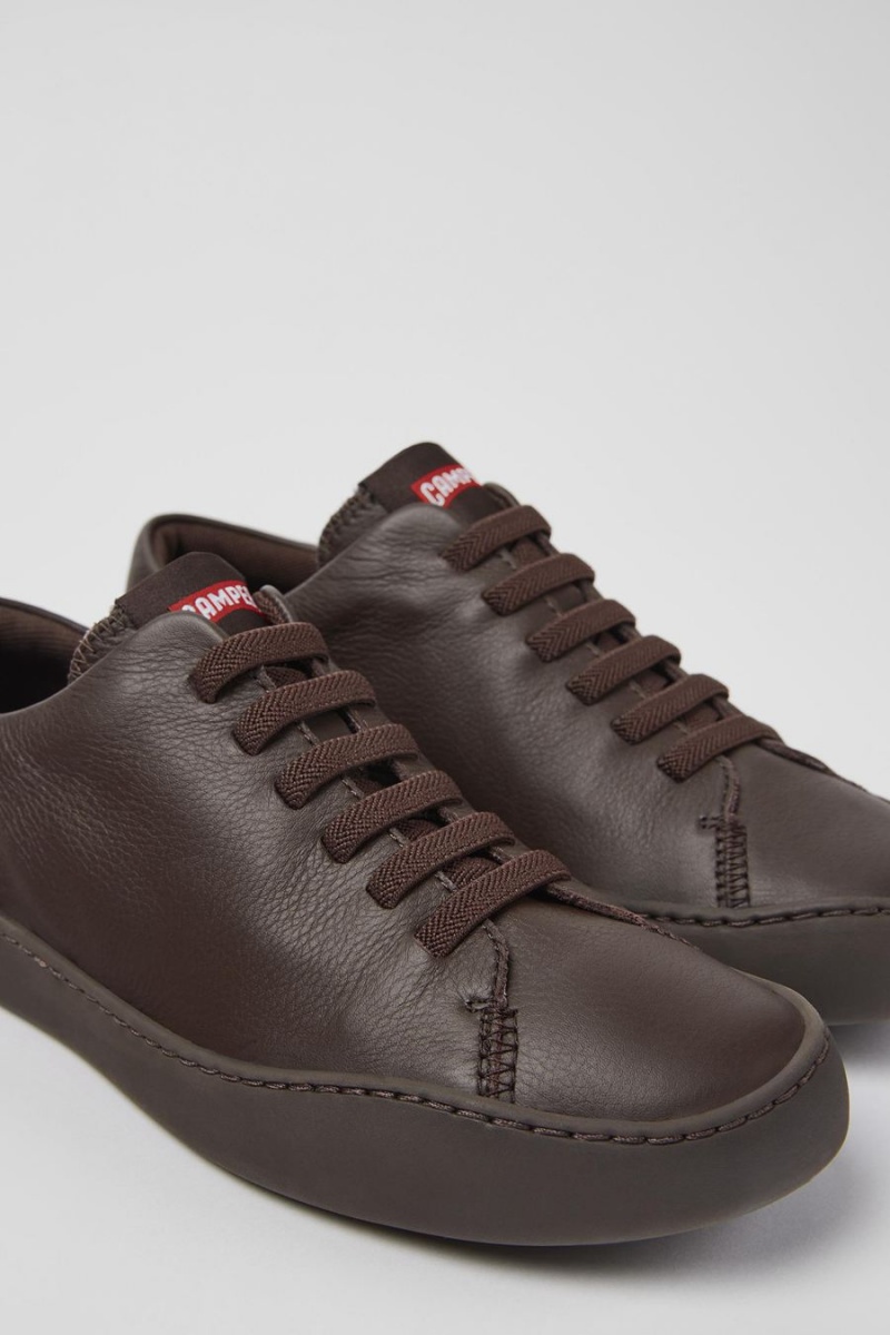 Zapatillas Camper Peu Touring Cuero Mujer Burdeos | PQDSK-3984