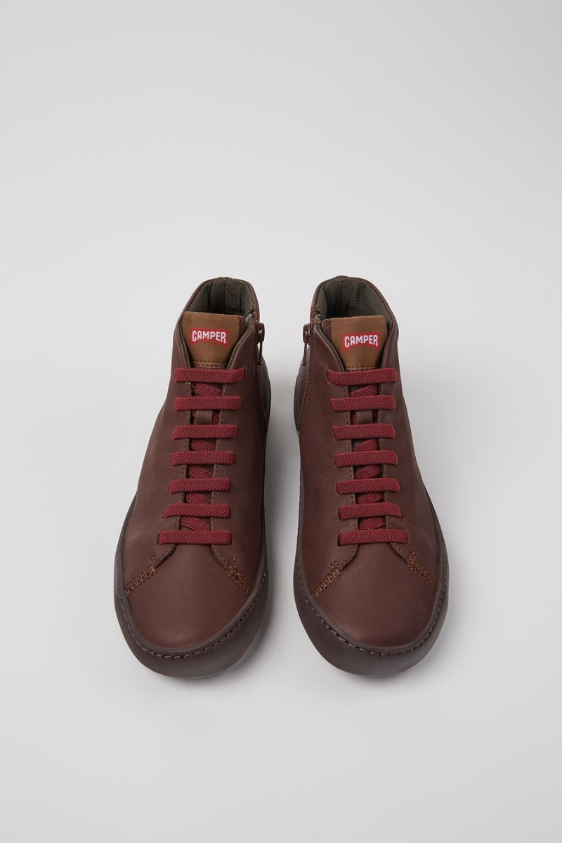 Zapatillas Camper Peu Touring Cuero Mujer Marrones | OETWB-1760