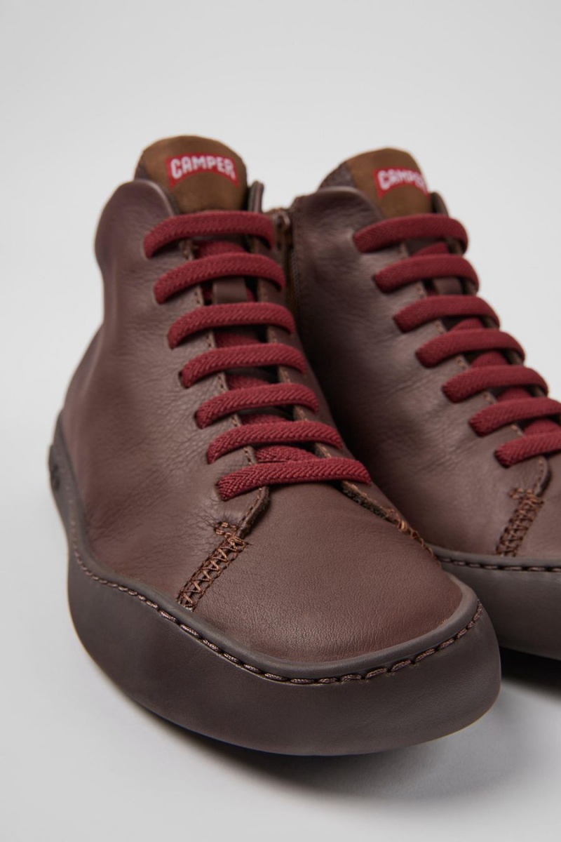 Zapatillas Camper Peu Touring Cuero Mujer Marrones | OETWB-1760
