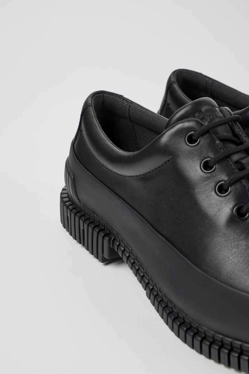 Zapatillas Camper Pix Cuero Encaje-up Hombre Negras | RSHMW-8754
