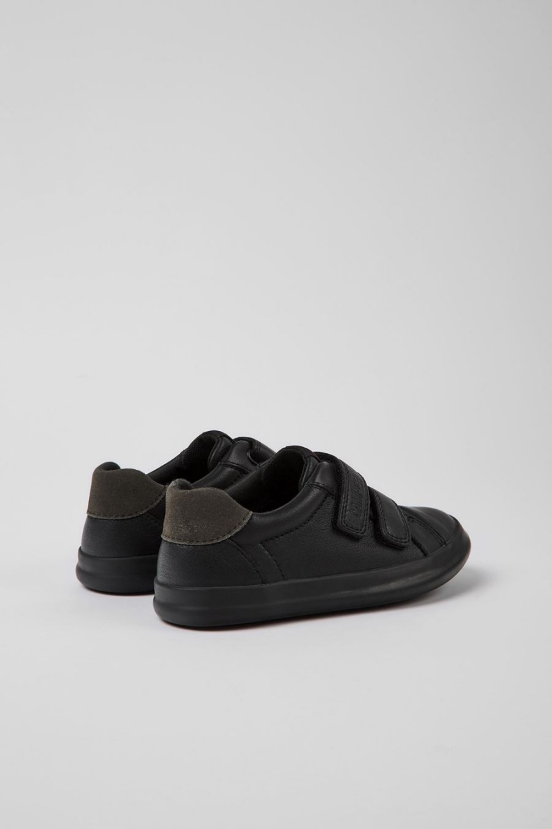 Zapatillas Camper Pursuit Cuero Nubuck Niño Negras | JXPTH-3146