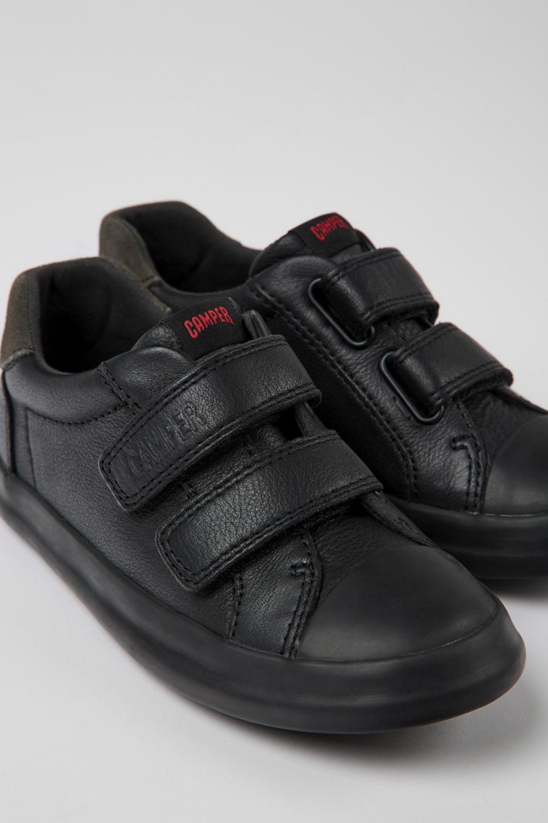 Zapatillas Camper Pursuit Cuero Nubuck Niño Negras | JXPTH-3146