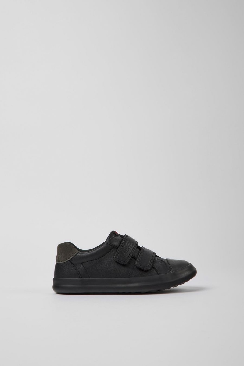 Zapatillas Camper Pursuit Cuero Nubuck Niño Negras | JXPTH-3146