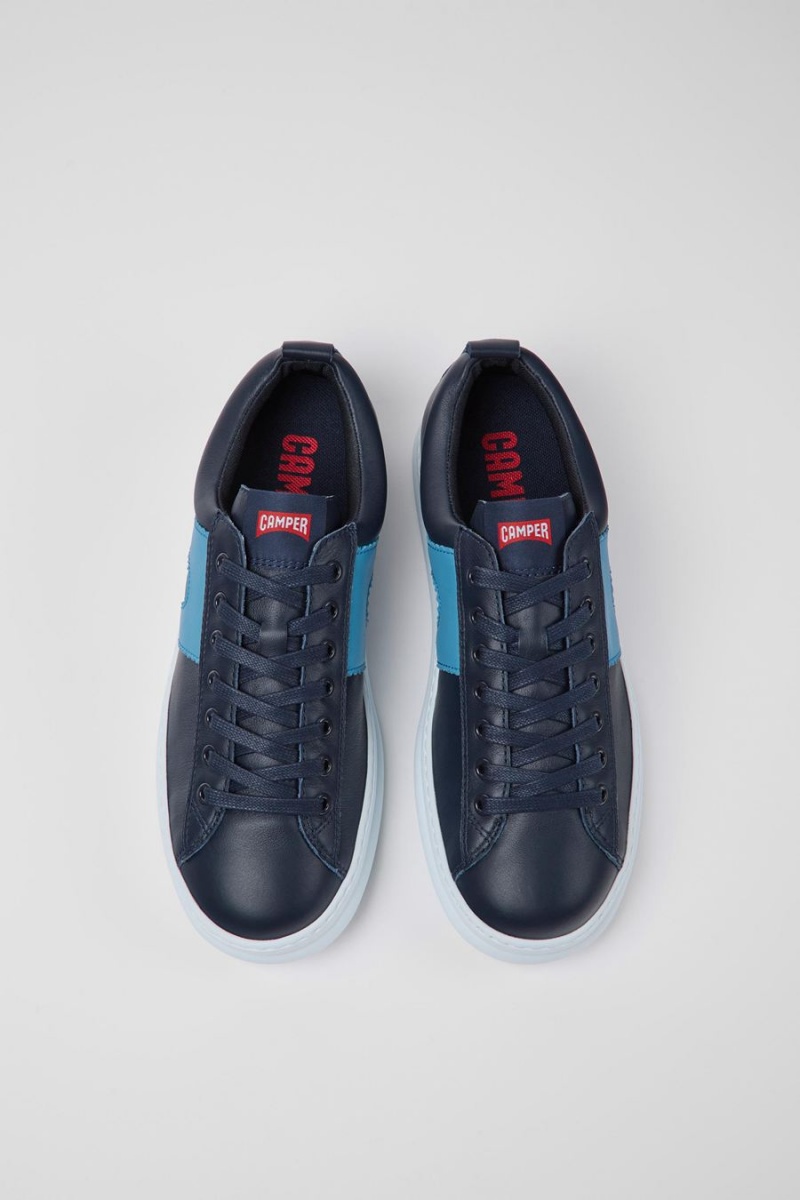 Zapatillas Camper Runner Cuero Hombre Azules | NABQW-2719