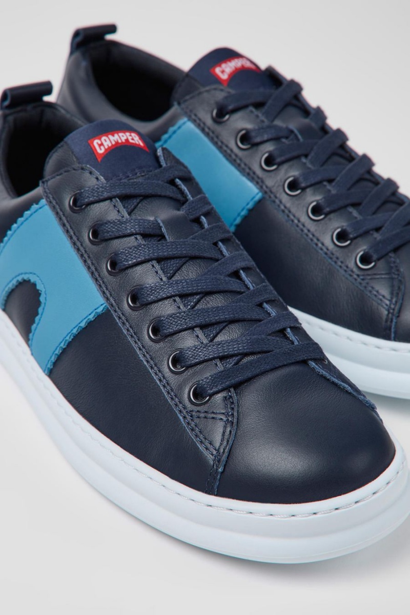 Zapatillas Camper Runner Cuero Hombre Azules | NABQW-2719
