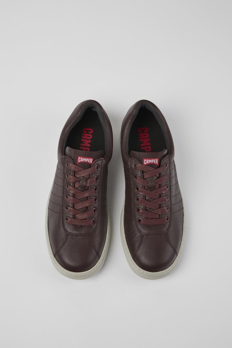 Zapatillas Camper Runner Cuero Hombre Burdeos | RZMHK-1387