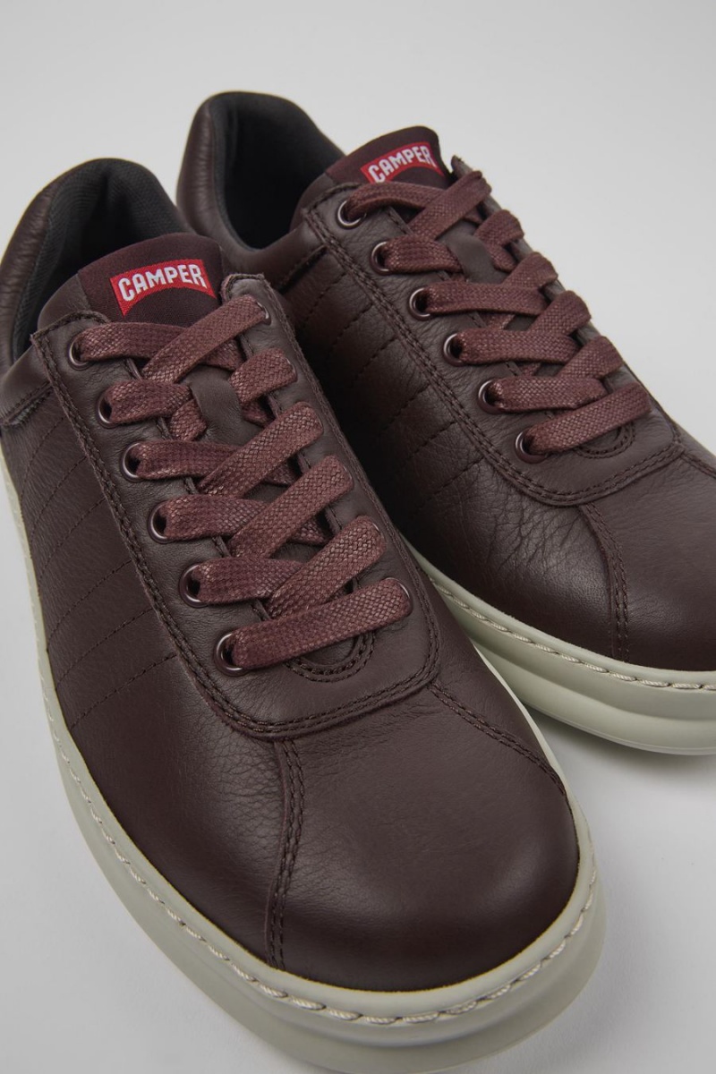 Zapatillas Camper Runner Cuero Hombre Burdeos | RZMHK-1387