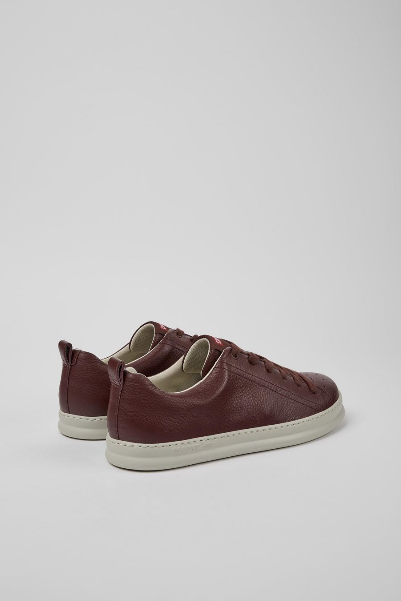 Zapatillas Camper Runner Cuero Hombre Burdeos | JGRTY-0142