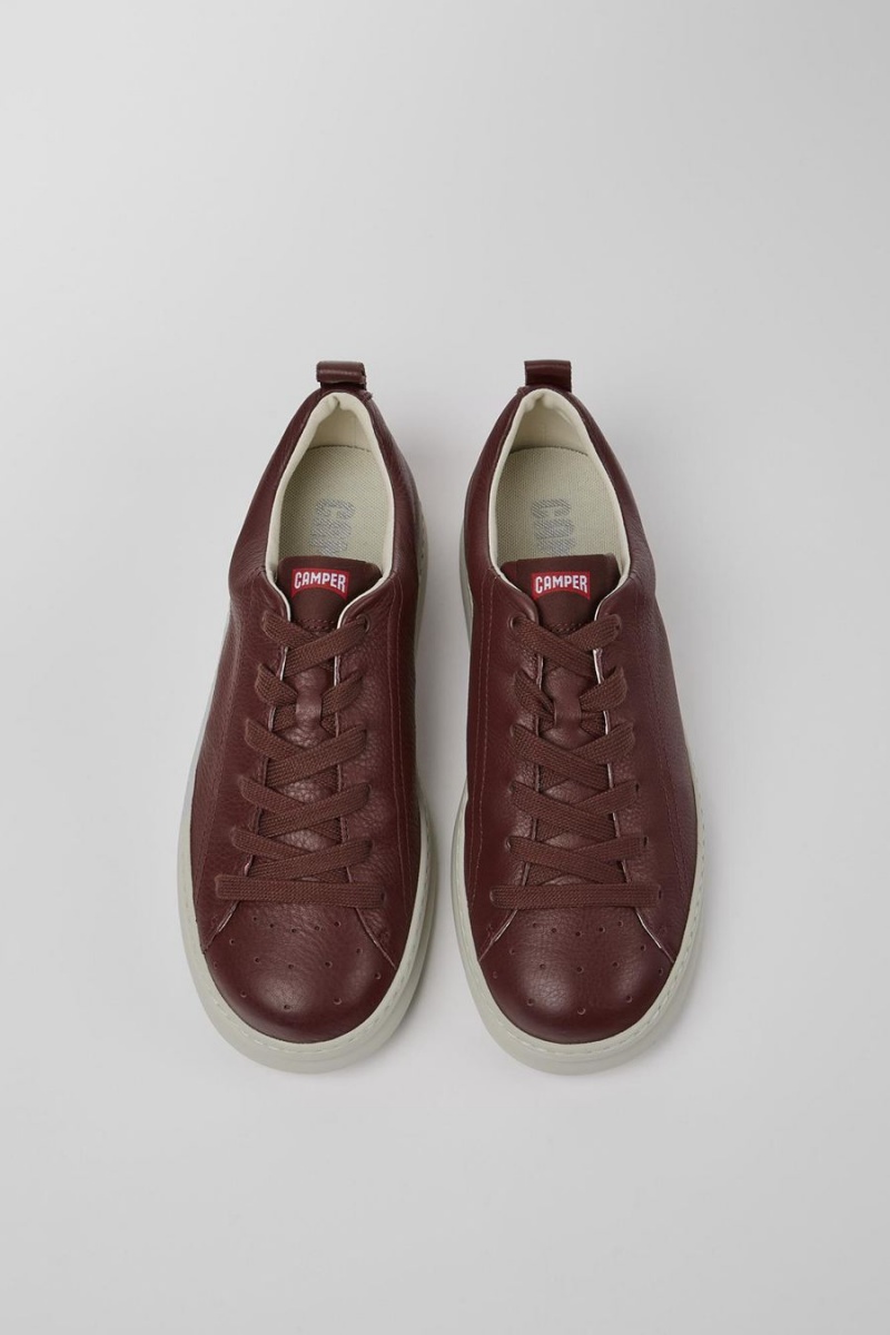 Zapatillas Camper Runner Cuero Hombre Burdeos | JGRTY-0142