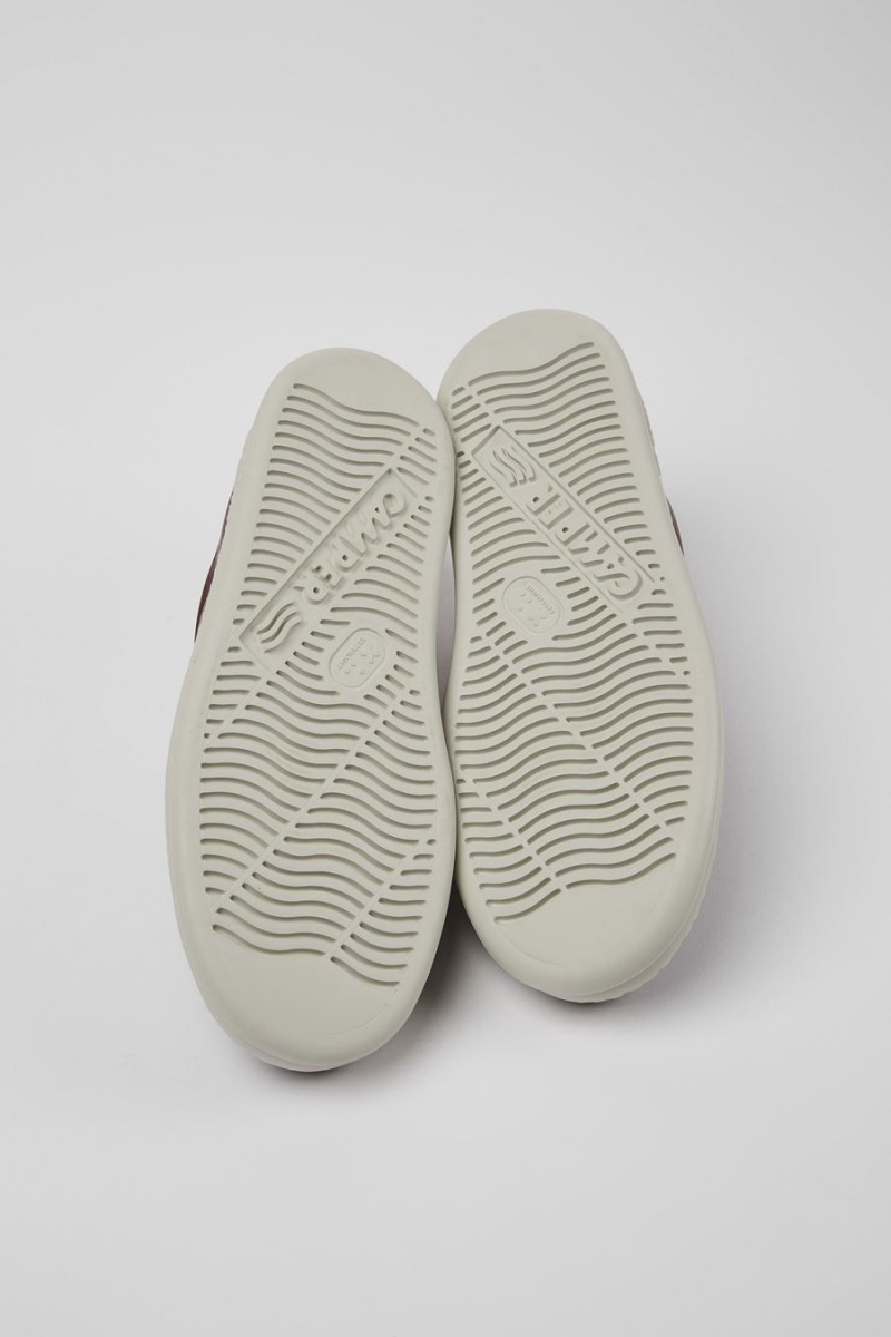 Zapatillas Camper Runner Cuero Hombre Burdeos | JGRTY-0142