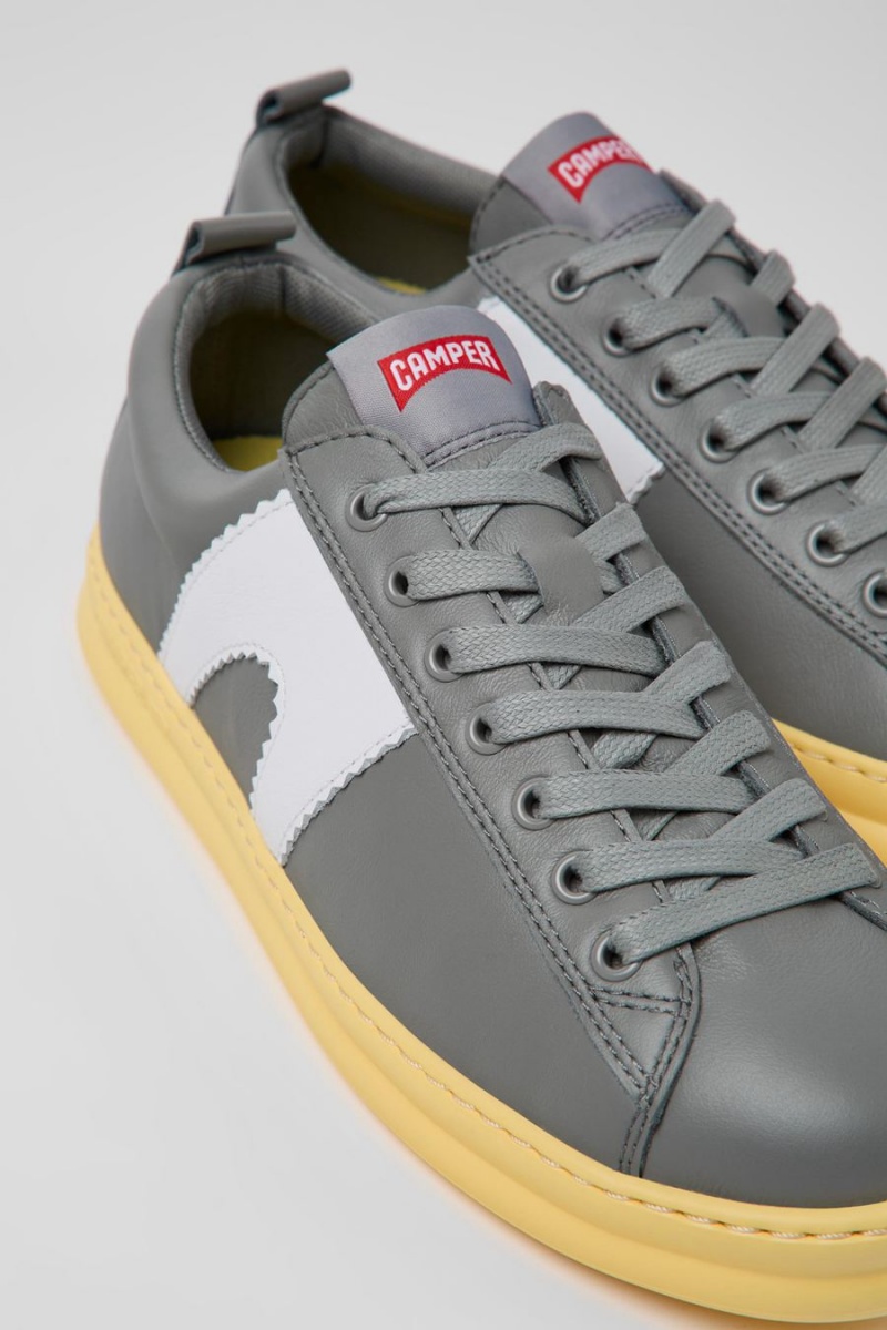 Zapatillas Camper Runner Cuero Hombre Gris | DEZKS-9617