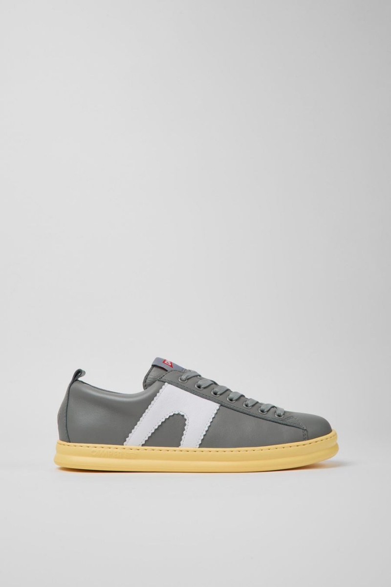 Zapatillas Camper Runner Cuero Hombre Gris | DEZKS-9617