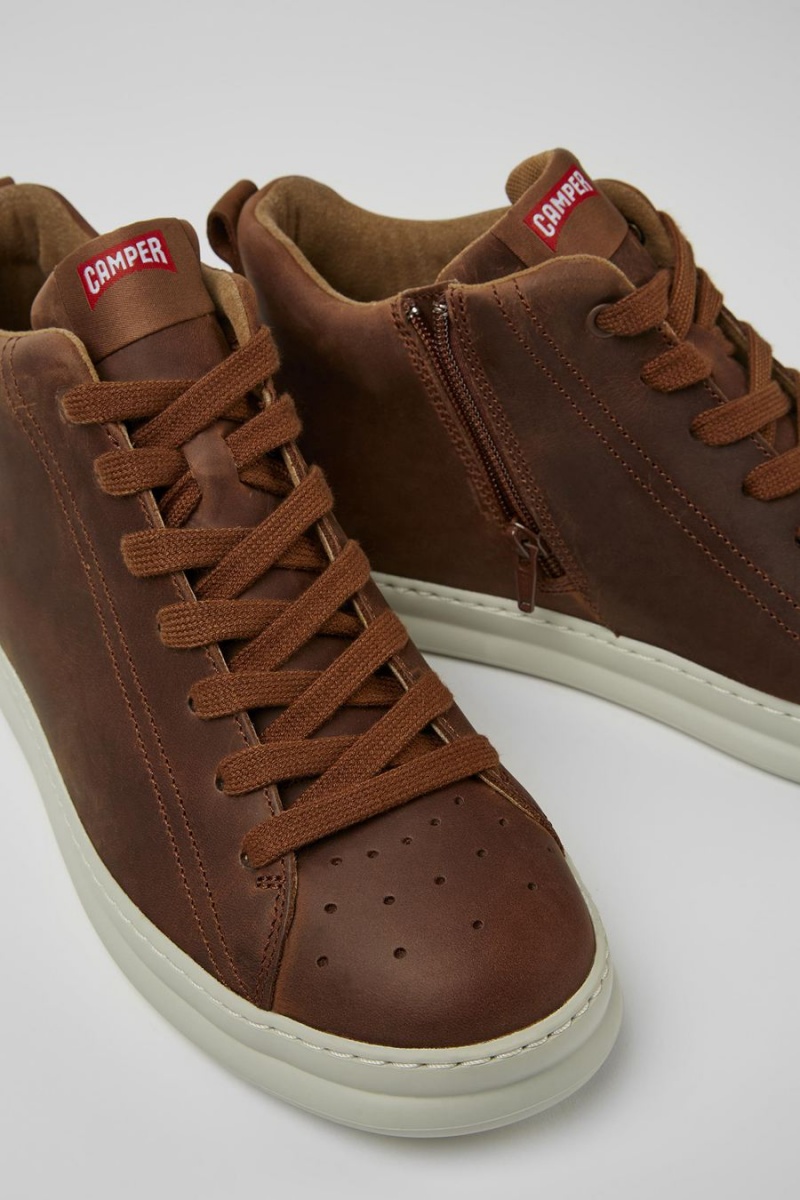Zapatillas Camper Runner Cuero Hombre Marrones | YQXOS-4861