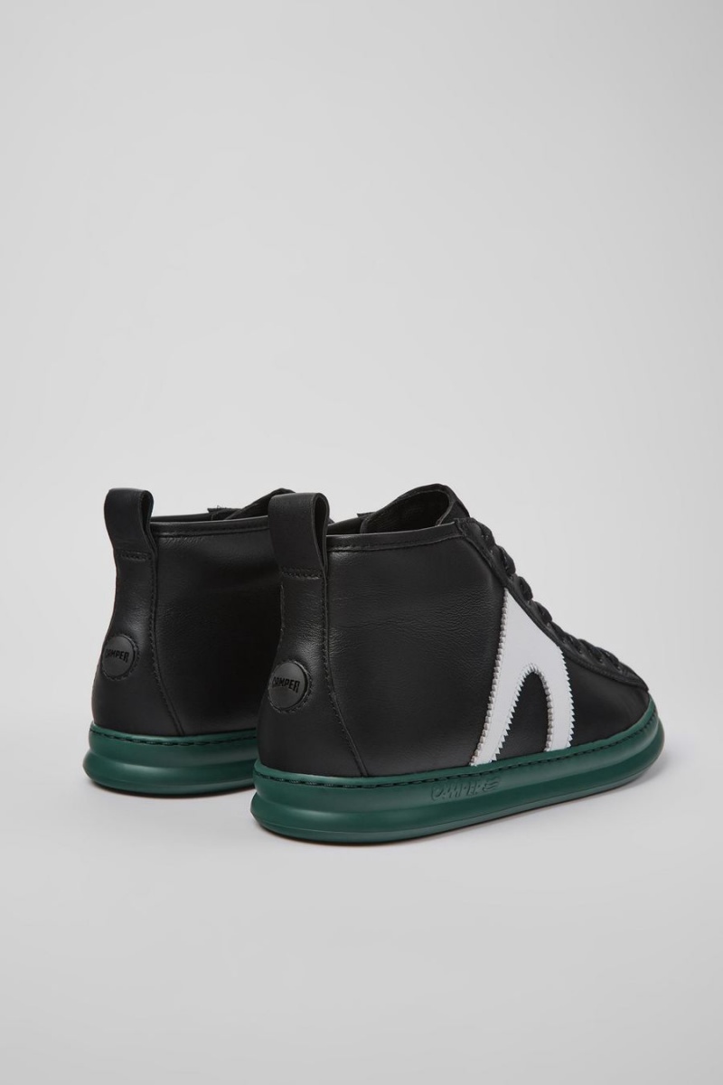 Zapatillas Camper Runner Cuero Hombre Negras | LYHGI-8075