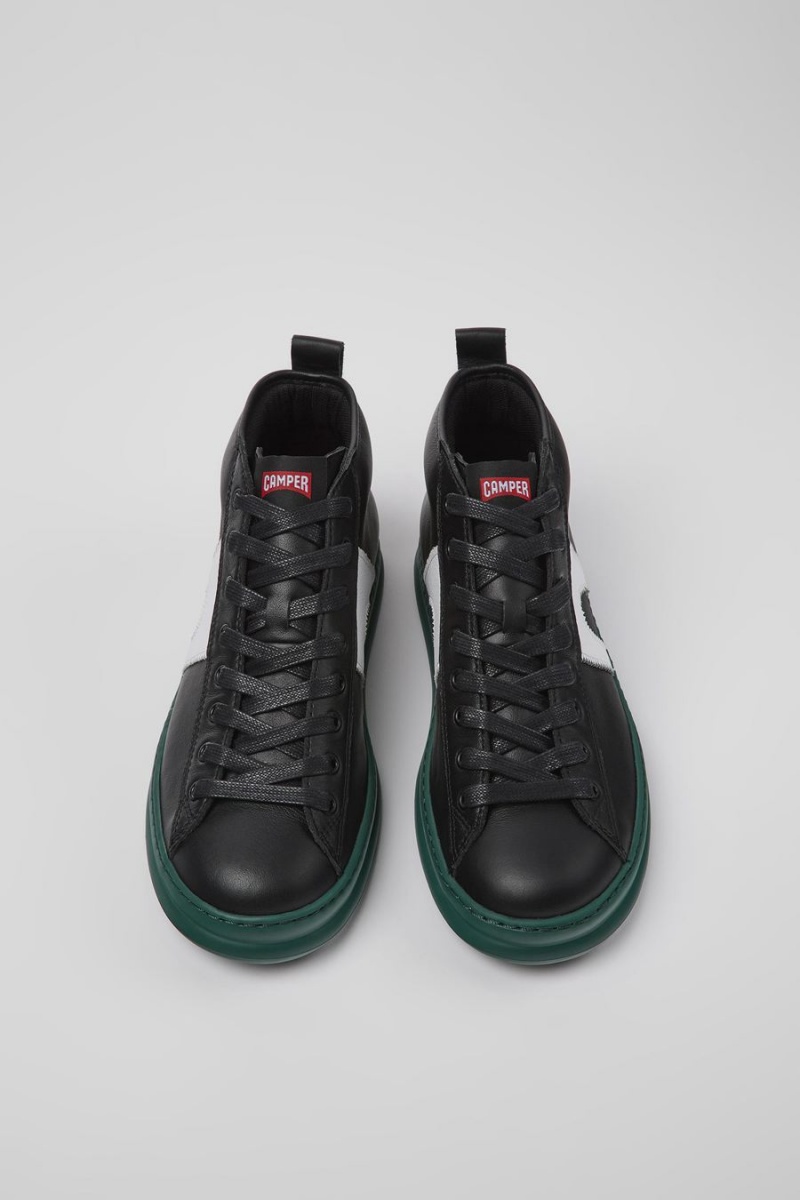 Zapatillas Camper Runner Cuero Hombre Negras | LYHGI-8075