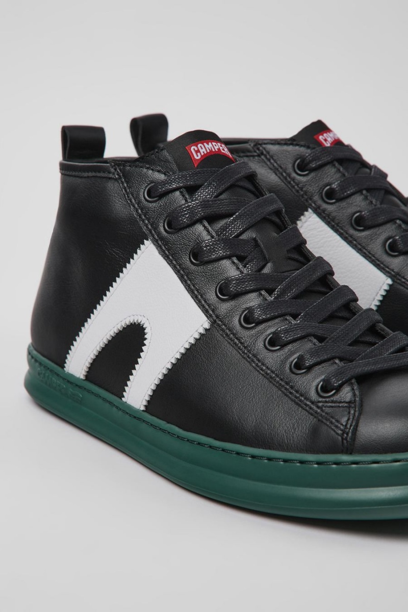 Zapatillas Camper Runner Cuero Hombre Negras | LYHGI-8075