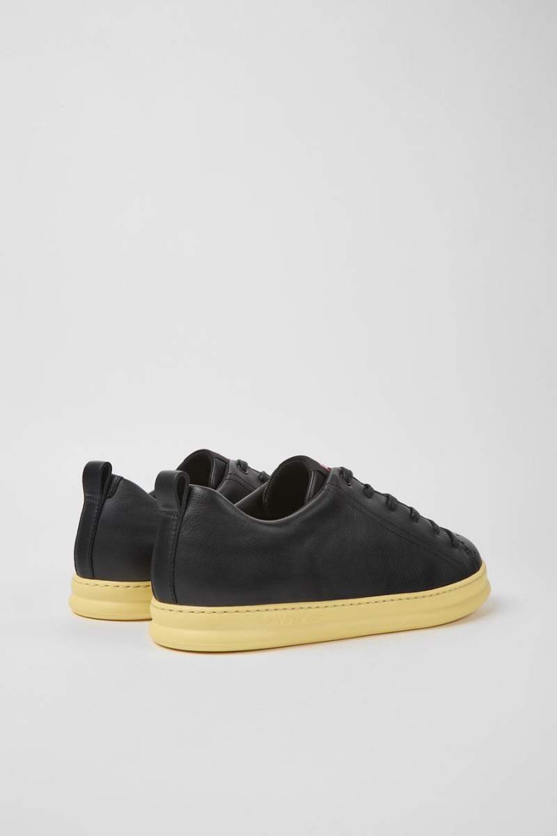 Zapatillas Camper Runner Cuero Hombre Negras | MASYB-8795
