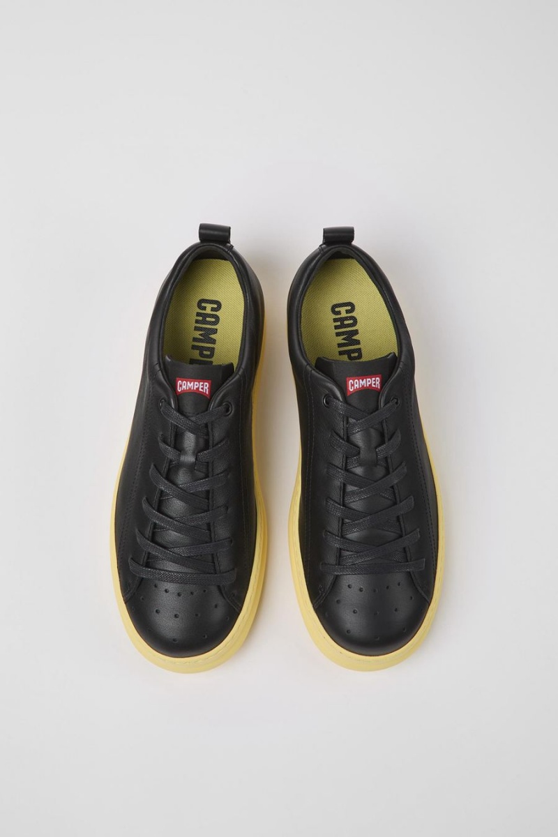 Zapatillas Camper Runner Cuero Hombre Negras | MASYB-8795