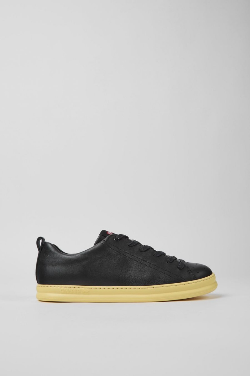 Zapatillas Camper Runner Cuero Hombre Negras | MASYB-8795