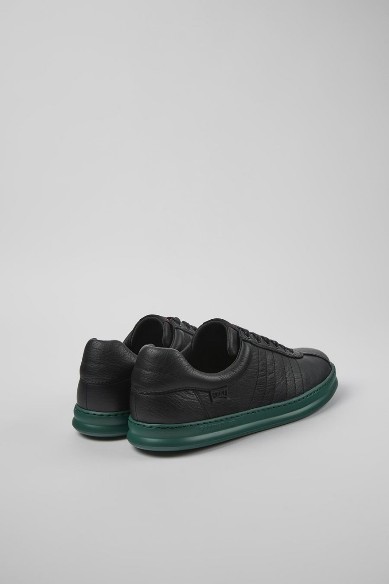 Zapatillas Camper Runner Cuero Hombre Negras | UXLVJ-6953