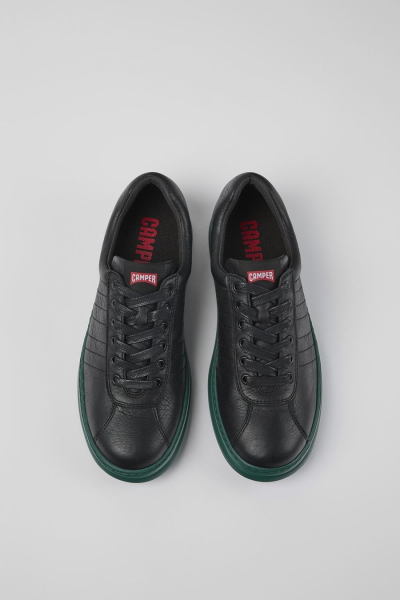 Zapatillas Camper Runner Cuero Hombre Negras | UXLVJ-6953