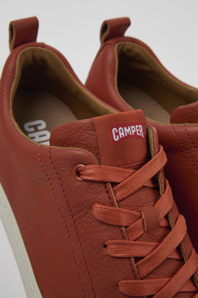 Zapatillas Camper Runner Cuero Hombre Rojas | BRVTM-7693