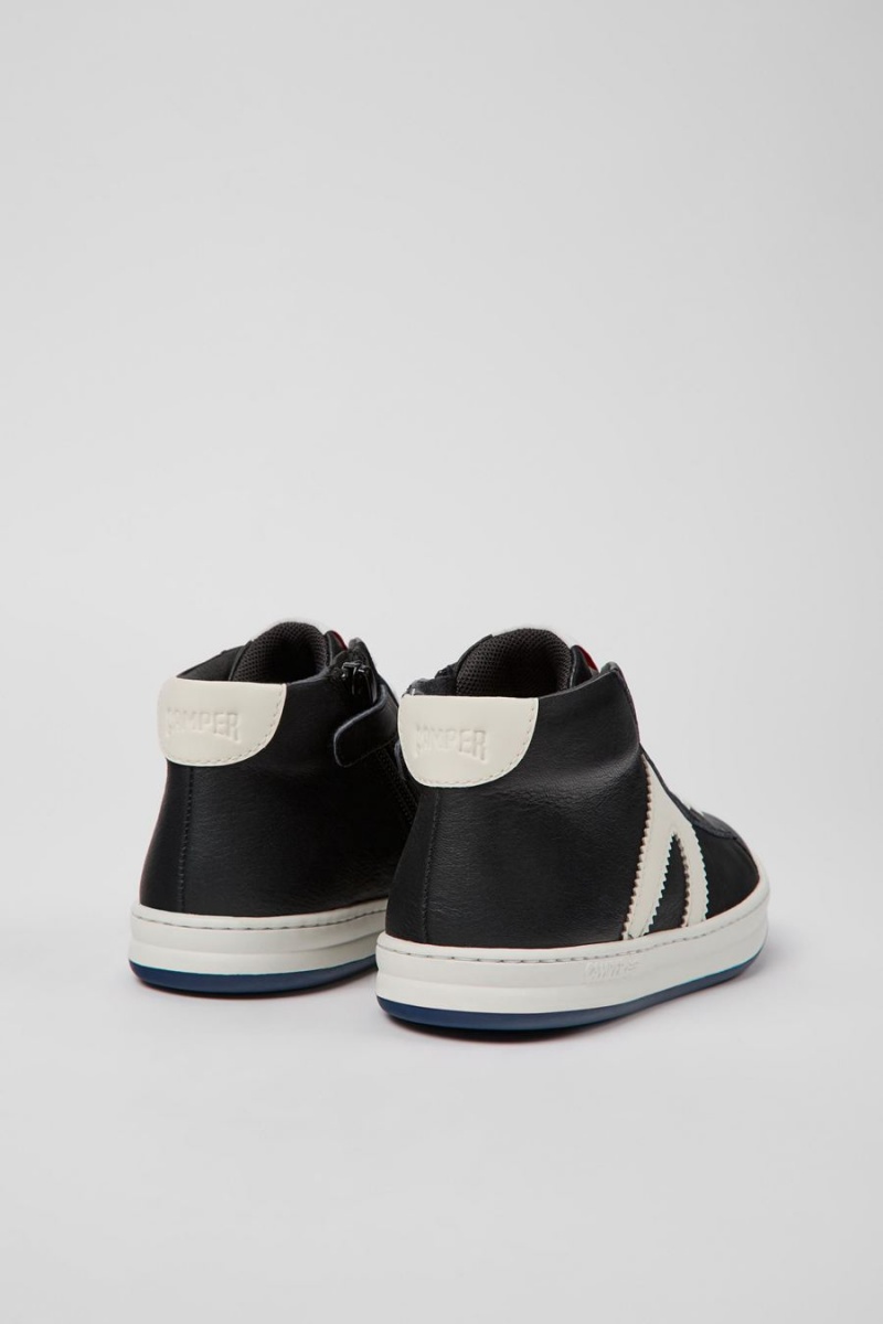 Zapatillas Camper Runner Cuero Niña Negras | SXVON-5309