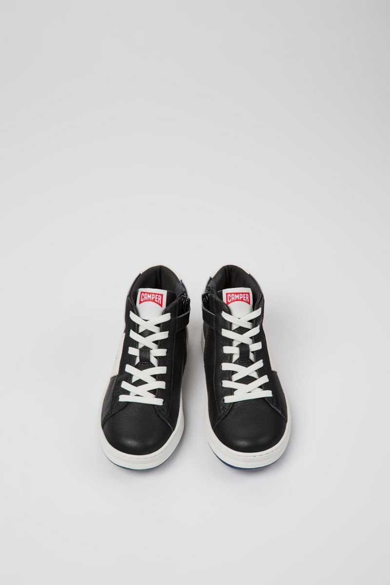 Zapatillas Camper Runner Cuero Niña Negras | SXVON-5309