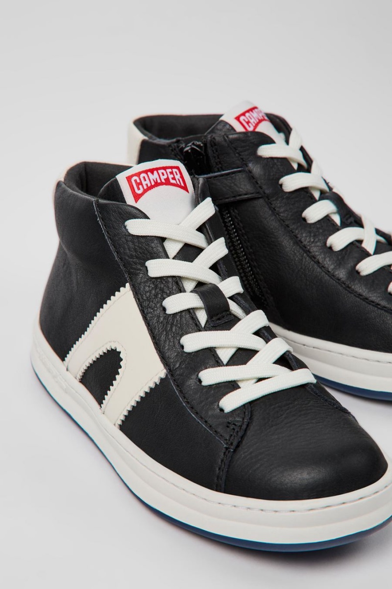 Zapatillas Camper Runner Cuero Niña Negras | SXVON-5309