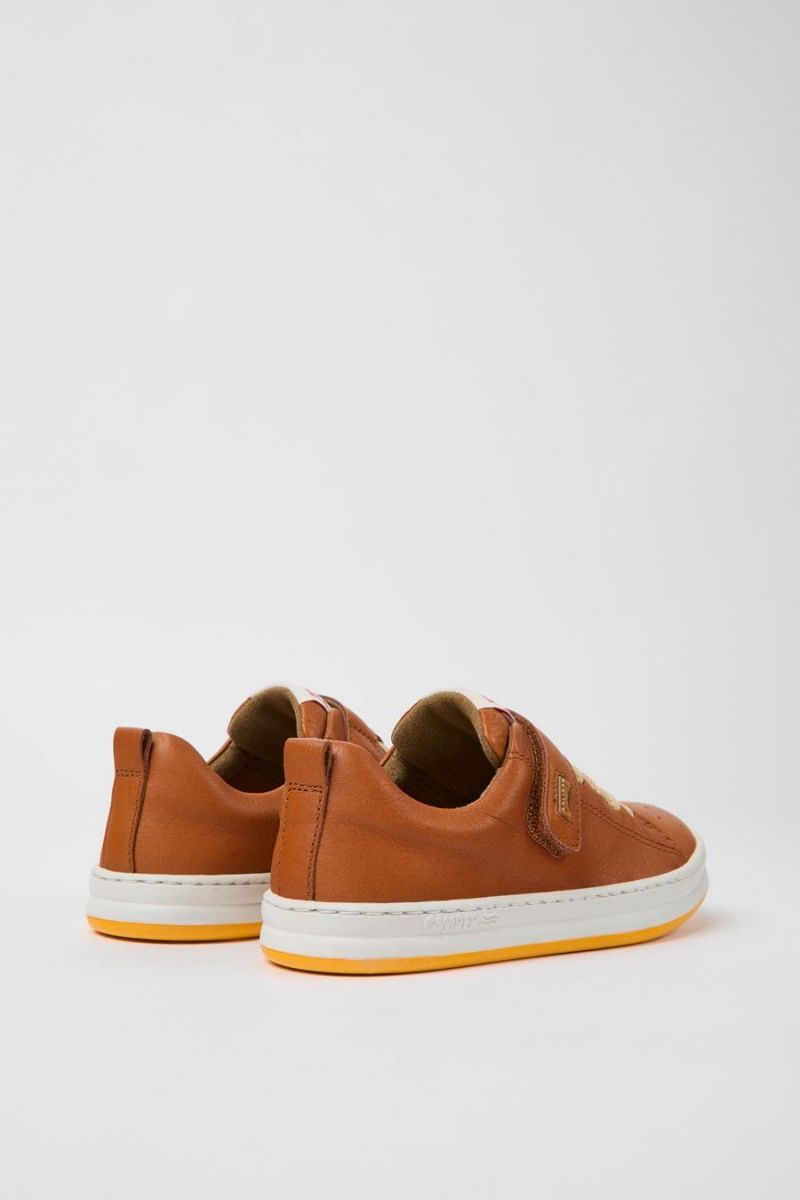 Zapatillas Camper Runner Cuero Niño Marrones | WBHKU-0198