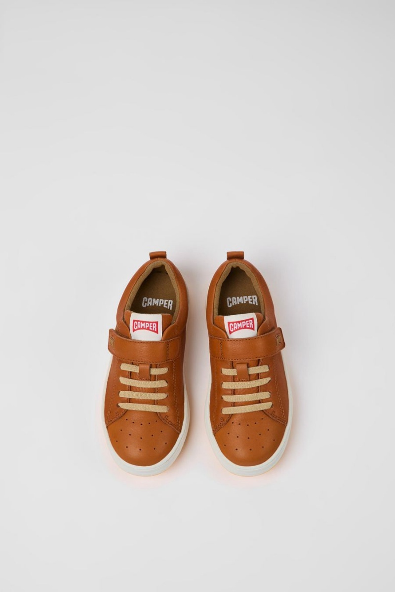 Zapatillas Camper Runner Cuero Niño Marrones | WBHKU-0198