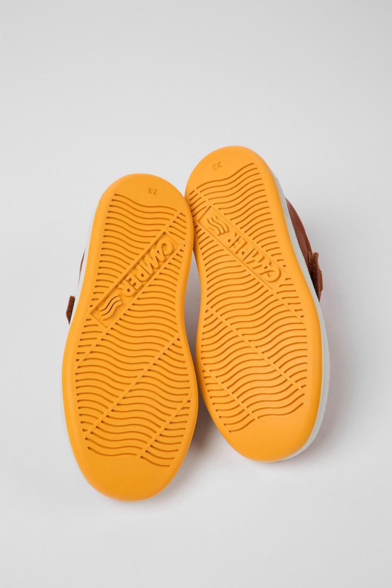 Zapatillas Camper Runner Cuero Niño Marrones | WBHKU-0198