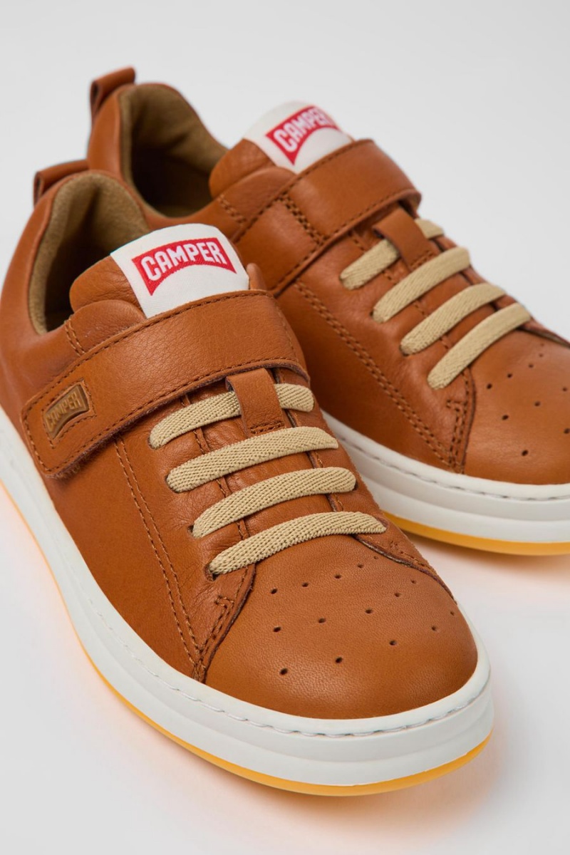 Zapatillas Camper Runner Cuero Niño Marrones | WBHKU-0198