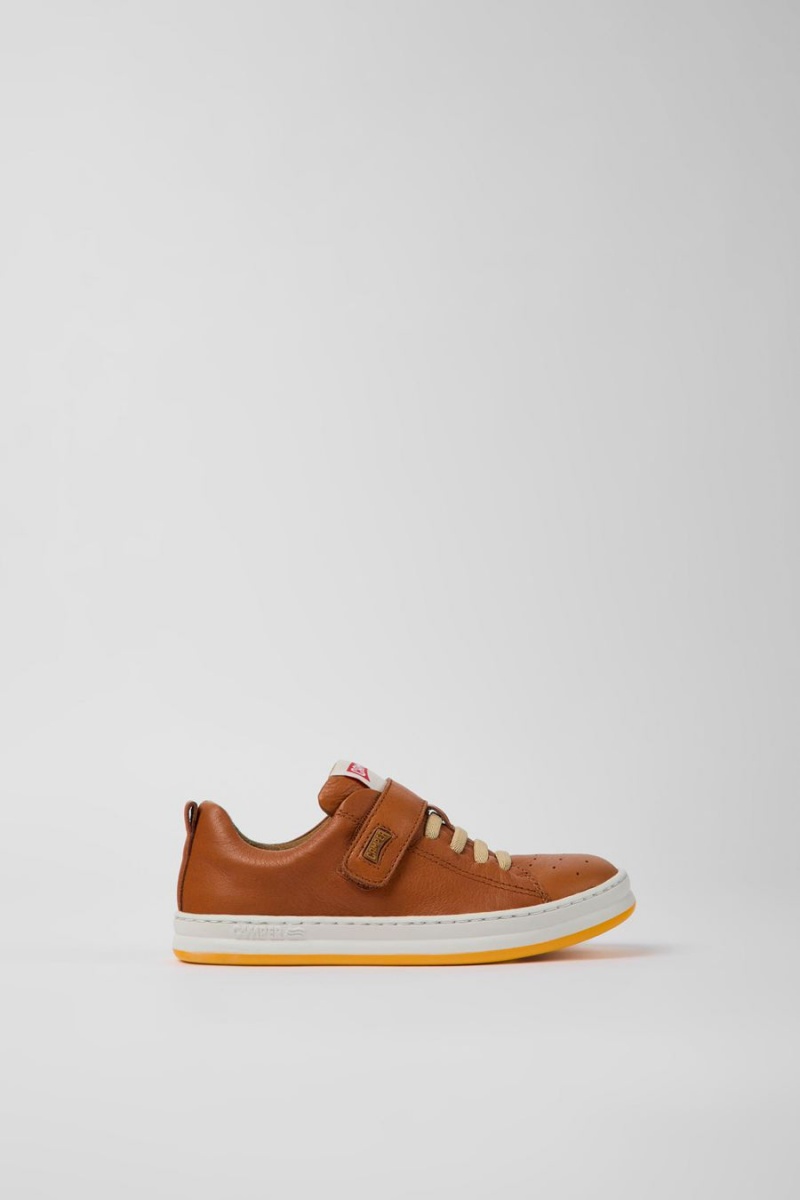 Zapatillas Camper Runner Cuero Niño Marrones | WBHKU-0198