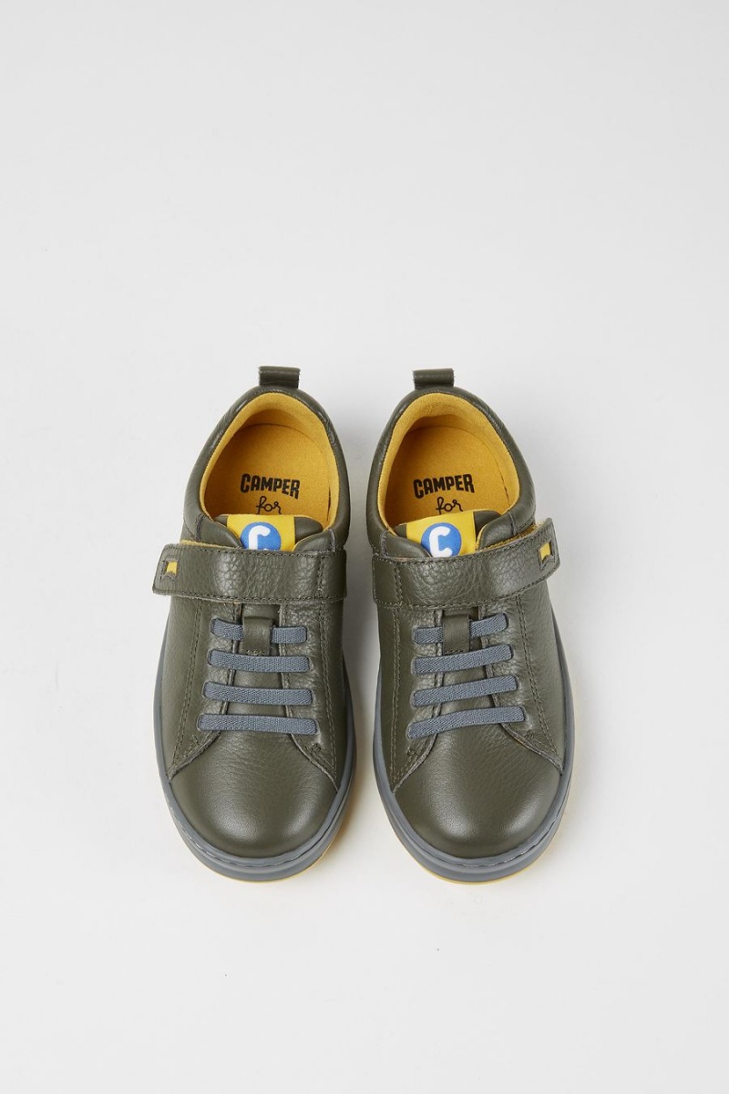Zapatillas Camper Runner Cuero Niño Verde | LIPHM-9572