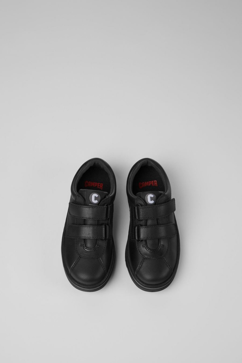 Zapatillas Camper Runner Cuero Textil Niño Negras | YTXIG-9102