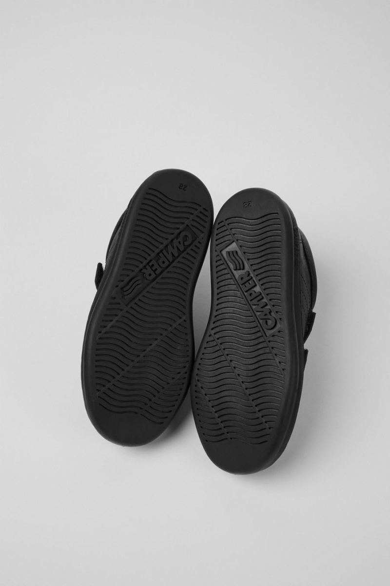 Zapatillas Camper Runner Cuero Textil Niño Negras | YTXIG-9102