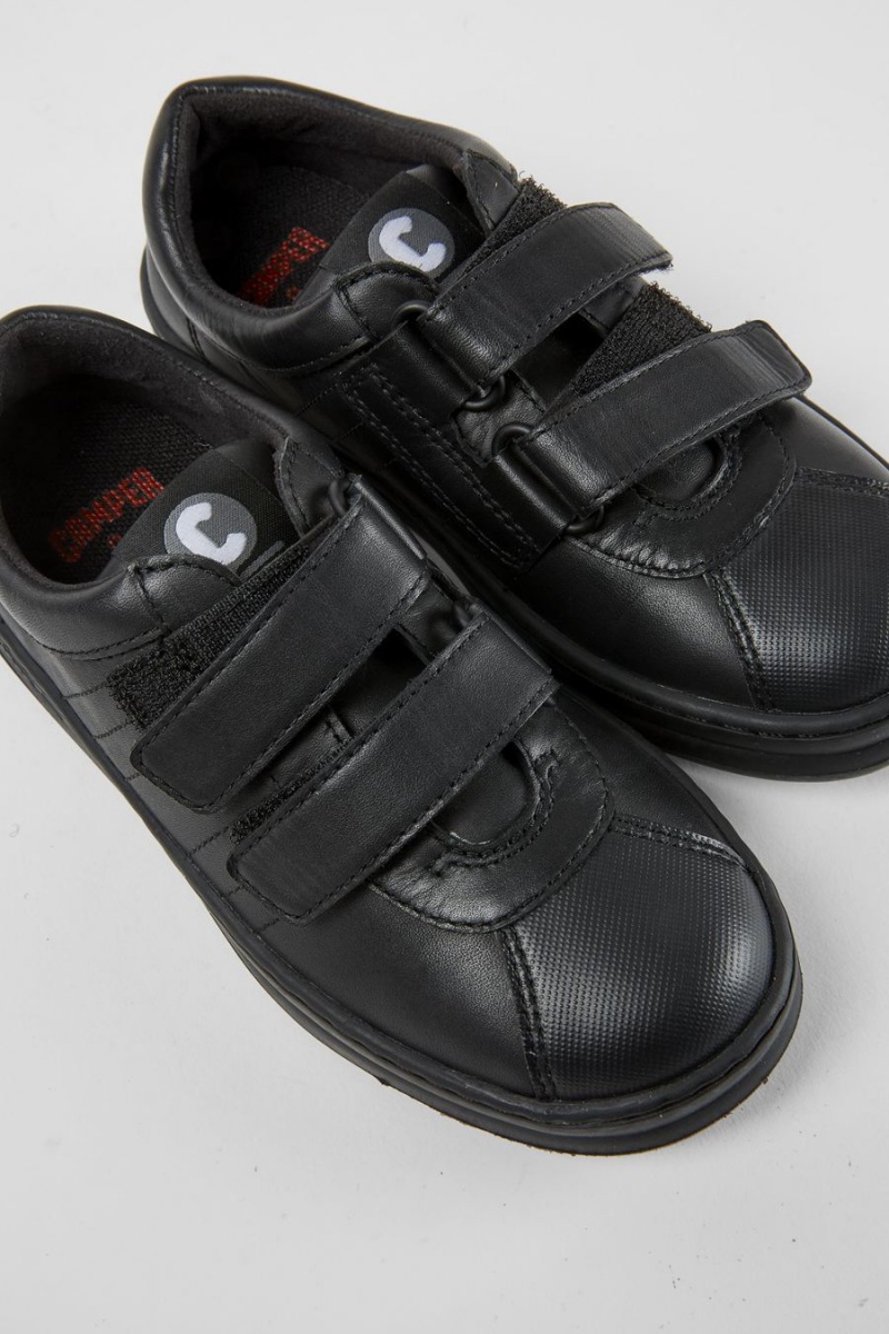 Zapatillas Camper Runner Cuero Textil Niño Negras | YTXIG-9102