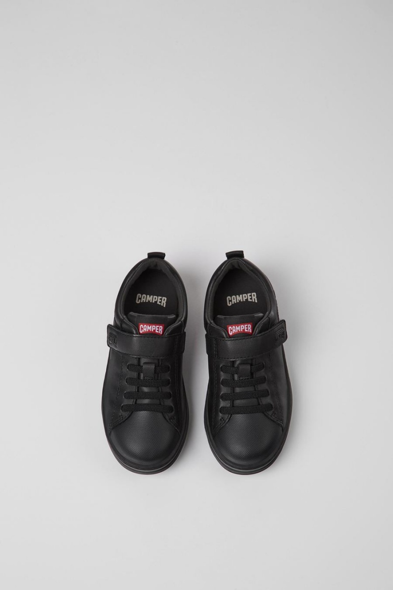 Zapatillas Camper Runner Cuero Textil Niño Negras | DMRSE-3456