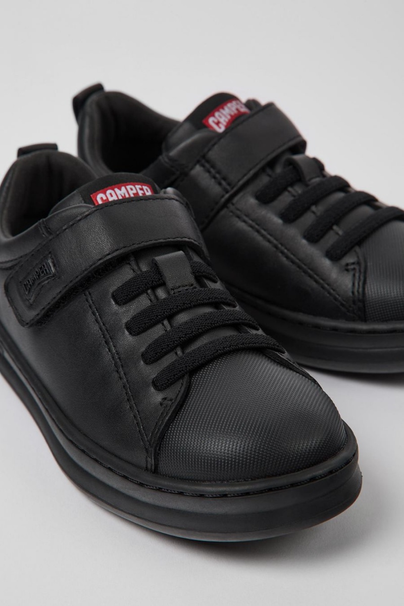 Zapatillas Camper Runner Cuero Textil Niño Negras | DMRSE-3456