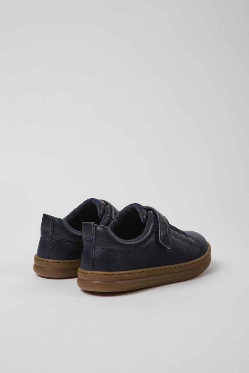 Zapatillas Camper Runner Cuero Textil Niño Azul Marino | PNKLW-8674