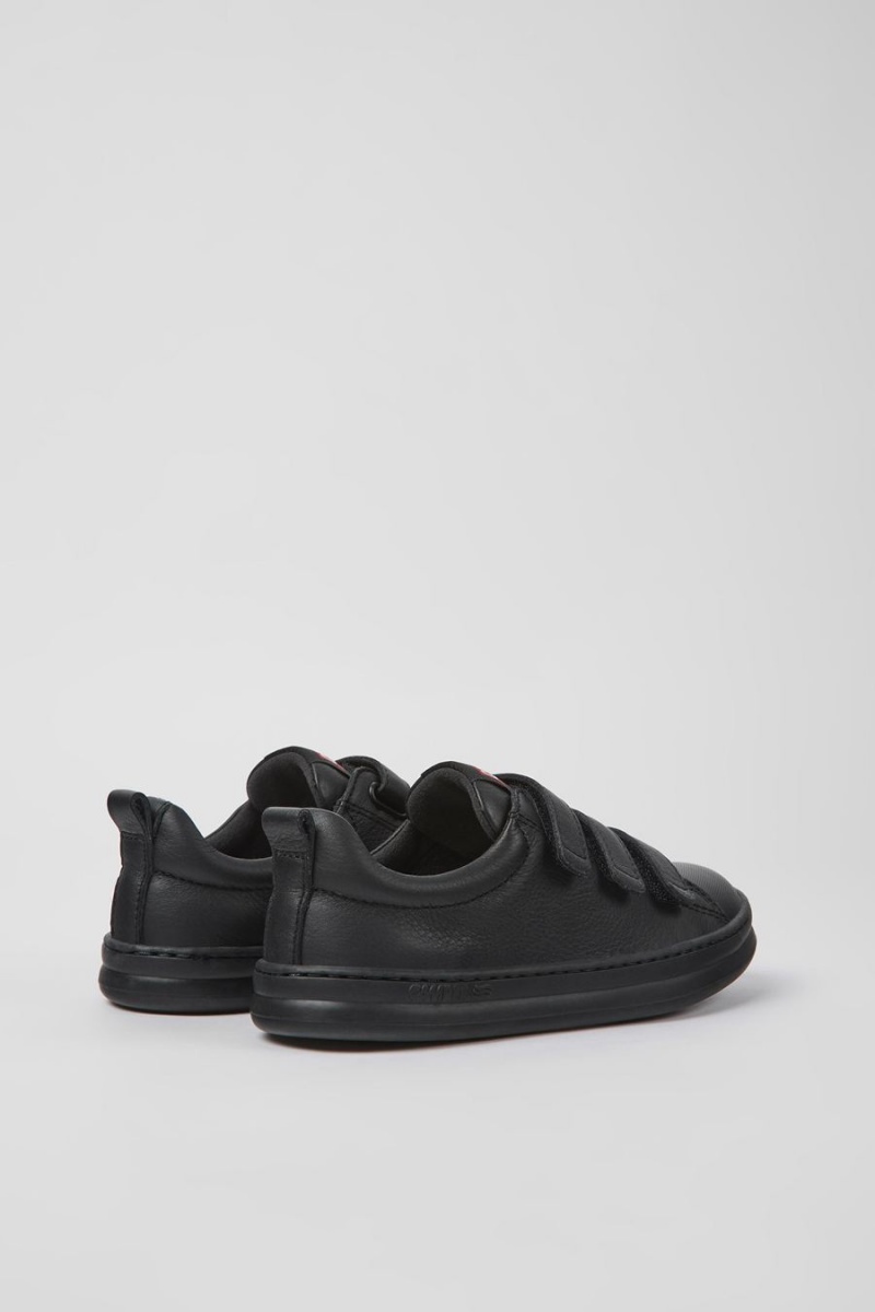 Zapatillas Camper Runner Cuero Textil Niño Negras | YEMUA-4620